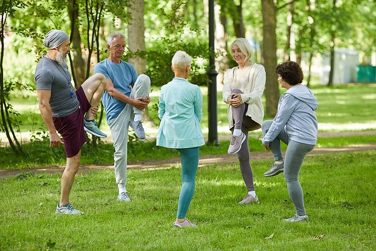 elderly people exercising